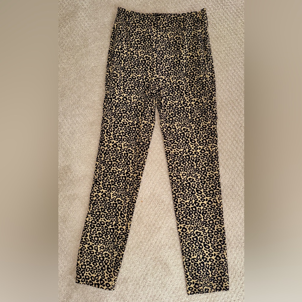 Who What Wear Leopard Print Ankle Pants Stretchy Slacks 6